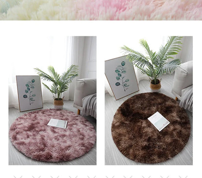 Plush Round Rug - Soft Fluffy White Carpet | Living Room & Bedroom Decor