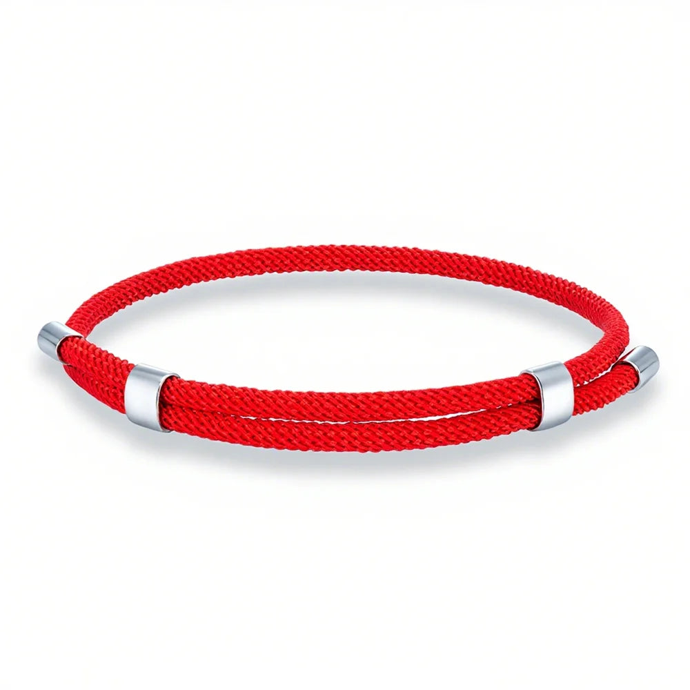 MKENDN Simple Style Men Women Bracelet 3mm Durable Marine Rope With Polished Steel Closure Jewelry Summer Beach Gifts