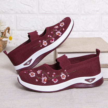 Women's Shoes 2025 Summer Casual Sneakers Breathable Embroidered Chunky Sole Affordable Free Shipping