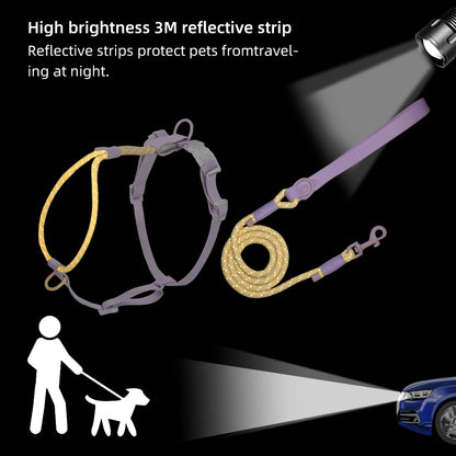 Small And Medium Dogs Harness For Summer Pet dog Walking Running Outdoor Fashion Harness No Pull Safety Reflective Nylon Leashes