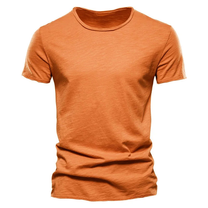 Quality 100% Cotton Men T-shirt Fashion Cut Design Slim Fit Soild Men's t-shirt Tops Tees Brasil Short Sleeve T Shirt For Men