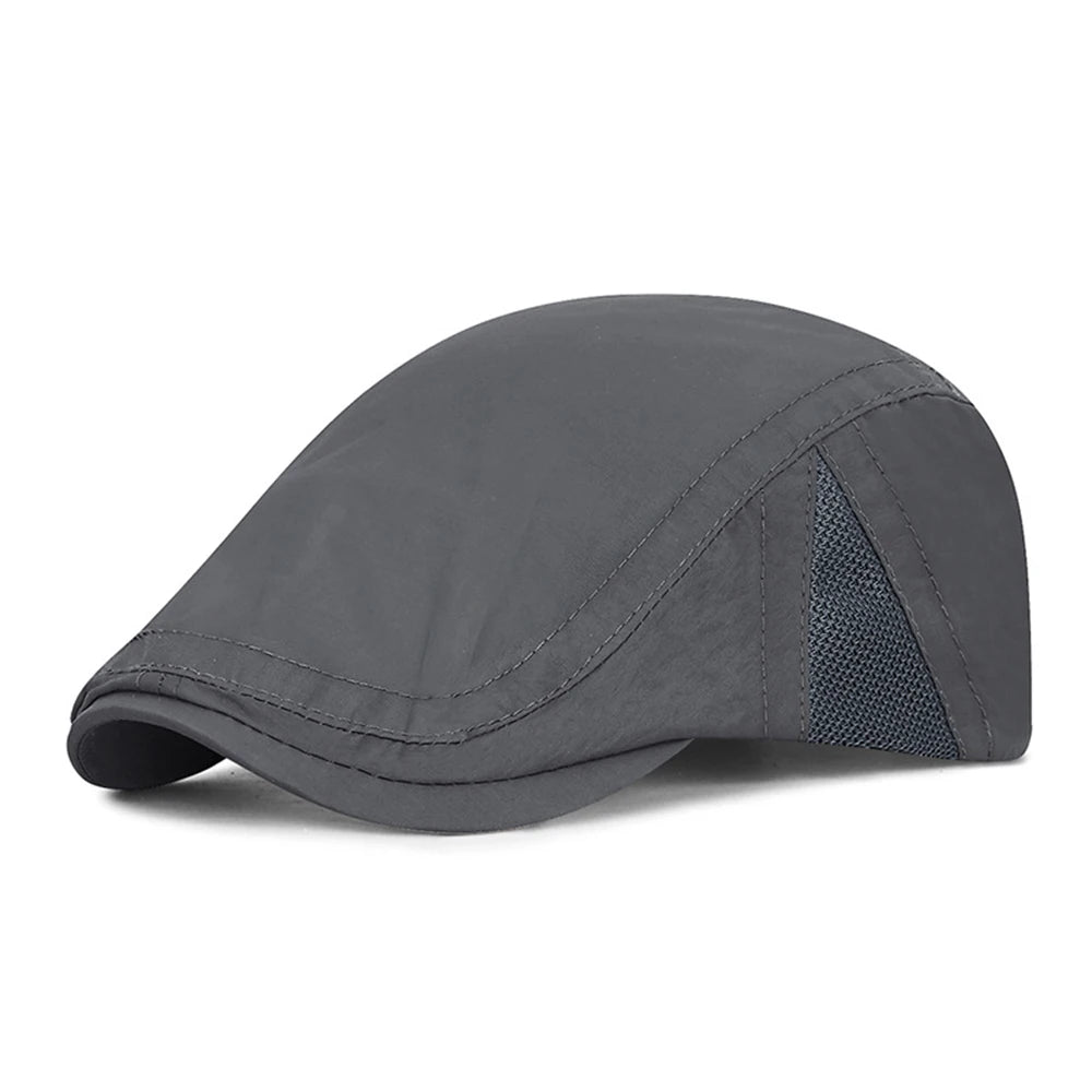 Summer Quick-Drying Thin Beret Men Women Sun Shade Newsboy Cap Breathable Mesh Peak Caps Adjustable Sun Shade Beret Hats
