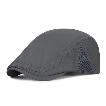 Summer Quick-Drying Thin Beret Men Women Sun Shade Newsboy Cap Breathable Mesh Peak Caps Adjustable Sun Shade Beret Hats