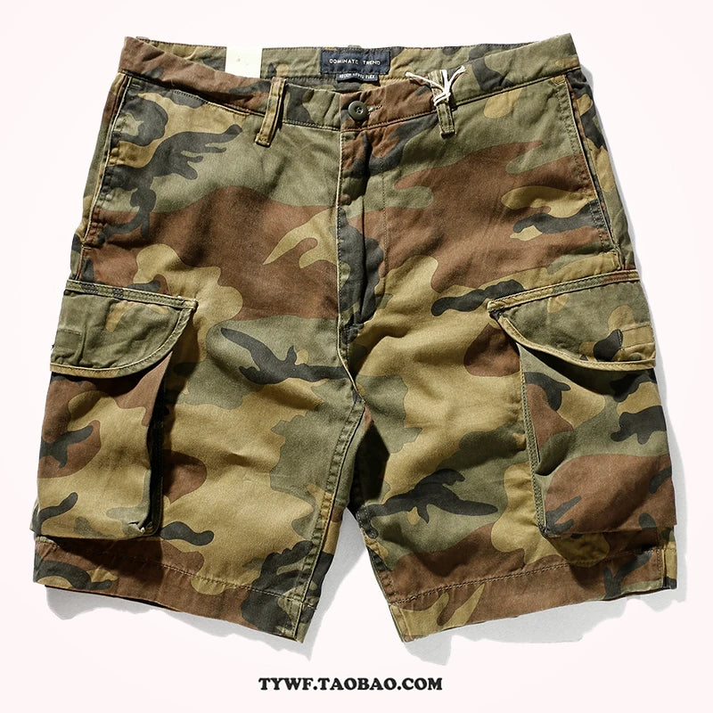 Sand Desert Jungle Camouflage Pattern Shorts for Men Summer Retro American Cotton Half Pants Youth Male Casual Straight Workwear