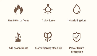 Aroma Diffuser  Humidifier - Ultrasonic Essential Oil Diffuser with RGB Flame Night Light - ZOOMNSTORE