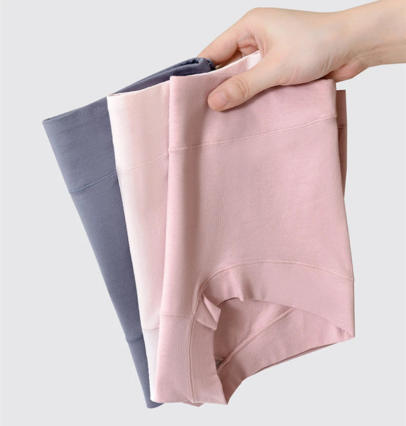 2pcs Women Cotton Panties High-Rise Plus Size M-4XL Female Underwear Boxers Shorts Comfort Underpants Sexy Intimates Lingerie