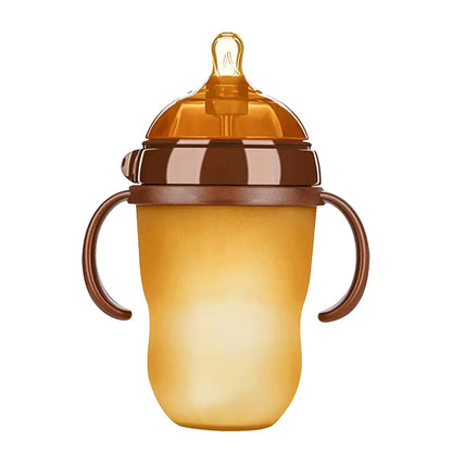 150ML/250ML Portable Baby Bottle Slicone Feeding Bottle With Handle Baby drop-resistant Bottles Newborn Bottle BPA Free