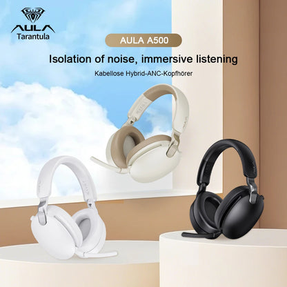 AULA New A500 Wireless Head-mounted Headphone 2.4G/Bluetooth/Wired Nolse Reduction Headsets E-sports Gaming Earphones with Mic