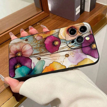 Vintage Floral Pattern Phone Case For Samsung Galaxy S26 S25 Ultra S24 FE S23 Plus S22 S21 A56 A36 A15 A55 A35 A54 A34 A53Cover
