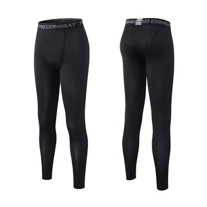 Mens Compression Tights - Athletic Workout Pants | Quick Dry Running Base Layer