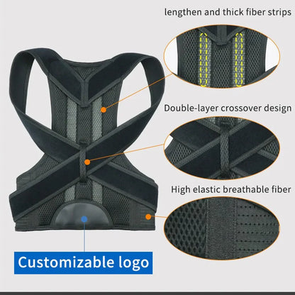 3XL 4XL Magnetic Slouching Corrective Shoulder Orthopedic Spine Pain Relief Back Brace Support Scoliosis Posture Corrector Belt