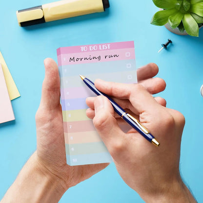 Multicolor Lined Sticky Notes - 50 Sheets Portable Memo Pad Kawaii Stationery
