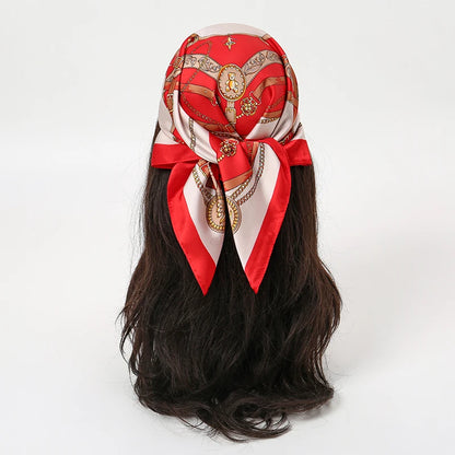 Luxury Silk Head Scarf - Soft Summer Foulard Bandana for Women