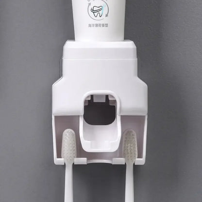 Automatic Toothpaste Dispenser  Toothbrush Holder - Wall Mount Squeezer for Bathroom - ZOOMNSTORE