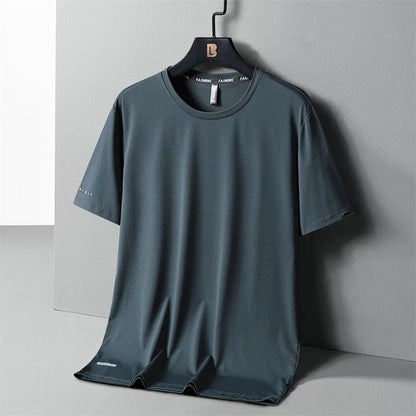 Men's Ice-Silk T-Shirt – Breathable Plus-Size Tee (up to 8XL)
