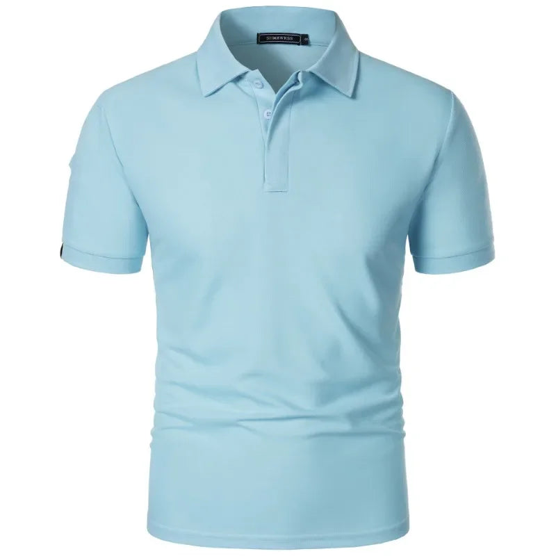 New Mens Short Sleeve T Shirt Sports Tennis Polo Shirt Summer Oversized Breathable Shirts Button Moisture-Wicking Streetwear