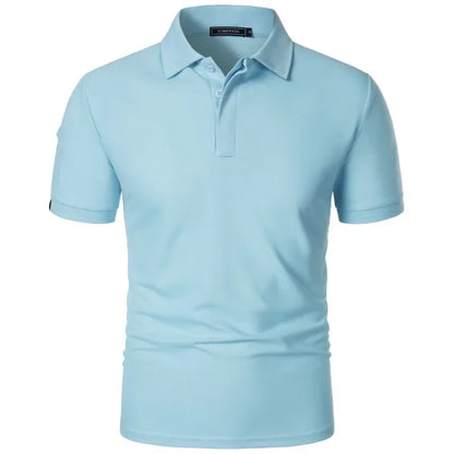 New Mens Short Sleeve T Shirt Sports Tennis Polo Shirt Summer Oversized Breathable Shirts Button Moisture-Wicking Streetwear
