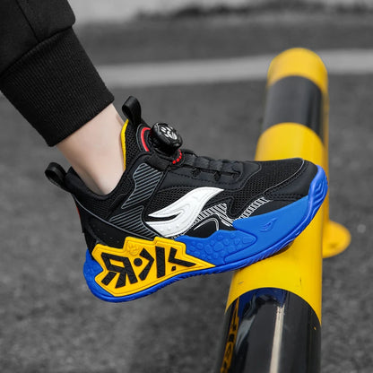 Boys Girls Casual Shoes Outdoor Children‘s Basketball Sneakers Kids Breathable Mesh Athletic Shoes Non-slip Lace-up Running Shoe