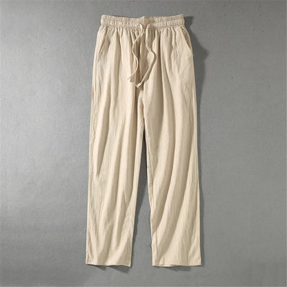 Linen Pants Men Plus Size 9XL 8XL Pants Summer Linen Trousers Male Fashion Casual Solid Color Pants Big Size 8XL 9XL