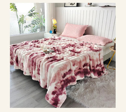 Double-Sided Bubble Fleece Blanket - Gradual Color Change Sofa  Nap Blanket - ZOOMNSTORE