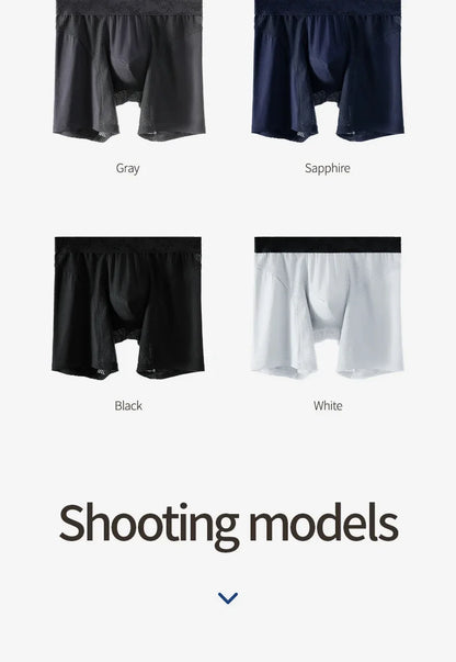 5PCS Extended athletic briefs Men's boxers Modal anti-wear leg running plus size breathable training boxers
