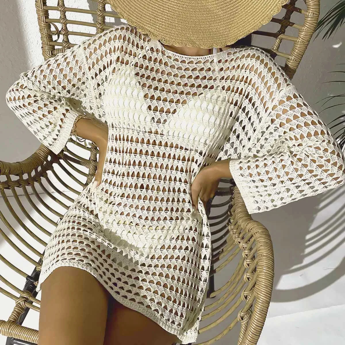 Girls Women ladies Sports long sleeve New style BIKINI-Plus Size Beachwear Tunic for Swimwear Sun Protection Clothes Cover Up
