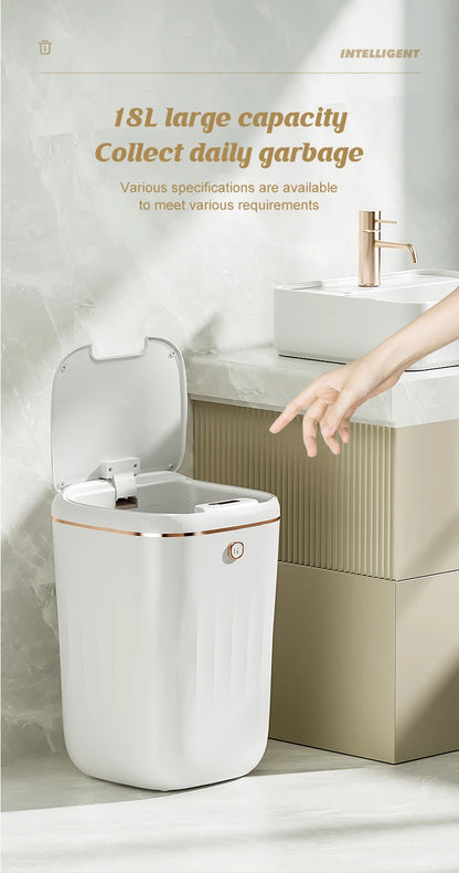 Smart Automatic Sensor Trash Can - 20L UV Induction Bathroom Wastebasket