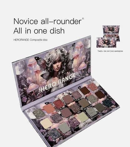 21-Color Chameleon Flashing Eyeshadow Palette Cold Moon Multi-functional Matte Shimmer Glitter Pigments Long-lasting Makeup