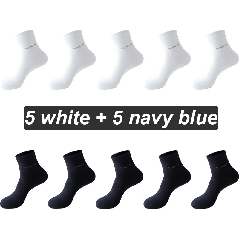 Bamboo Fiber Socks Men Casual Business - Anti Bacterial Breathable Knit Ankle Socks
