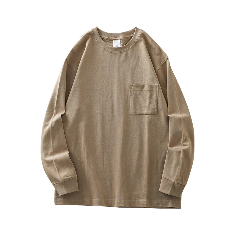 Men's Long Sleeve T Shirt - DUKEEN Heavyweight Cotton Crew Neck Casual Tee