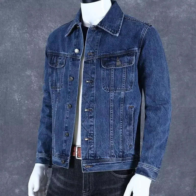 Autumn and Winter 2026 Retro Denim Jacket Men's Korean Slim Trend Handsome Multi-pocket Brand Man Luxury Tooling Jacket Men