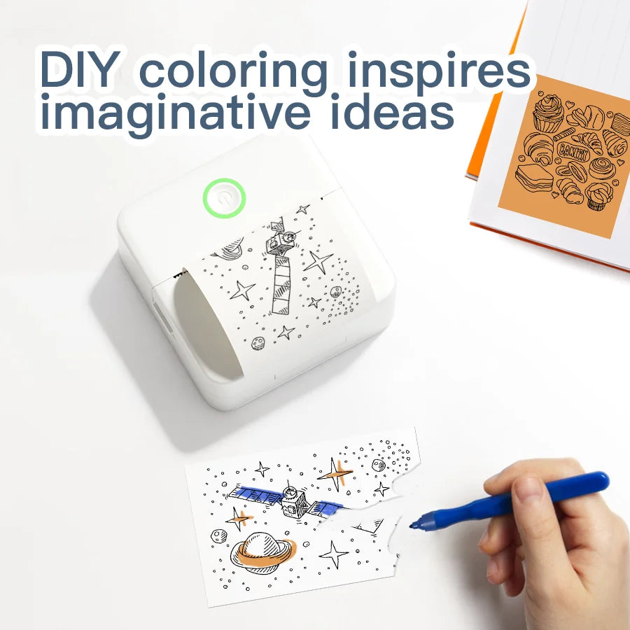 X6 Mini Printer Sticker Paper Error Printing Machine HD Photo Printer Label Maker for Journal Notes Memo Kids Toys Birthday Gift