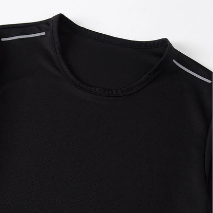 Men's Quick-Dry Sports Shirt – Multicolor Summer Running Badminton Tee with Reflective Strip