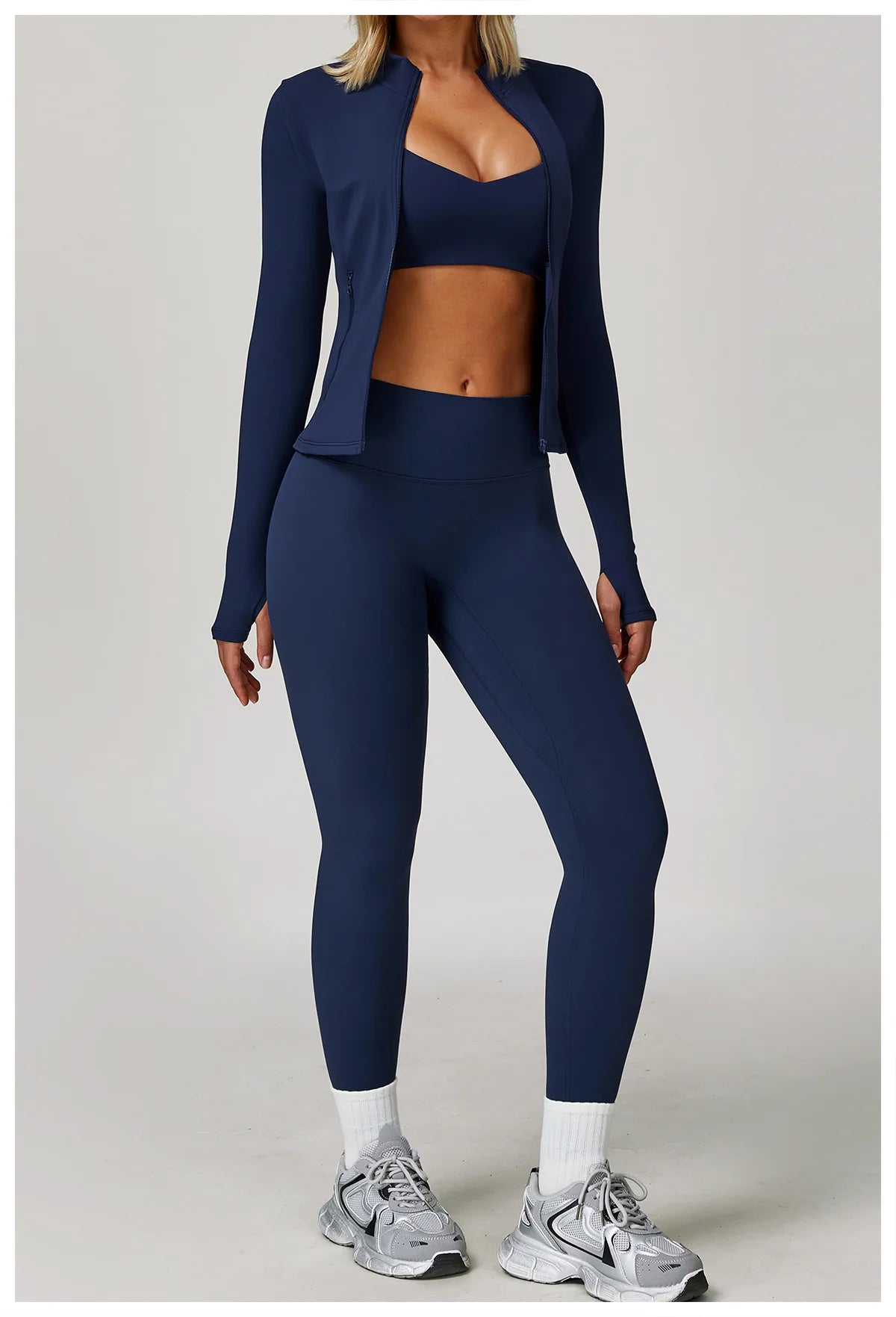 Women Yoga Sports Set - Running Fitness Outfit with Super Elastic, Breathable Gym Tracksuit