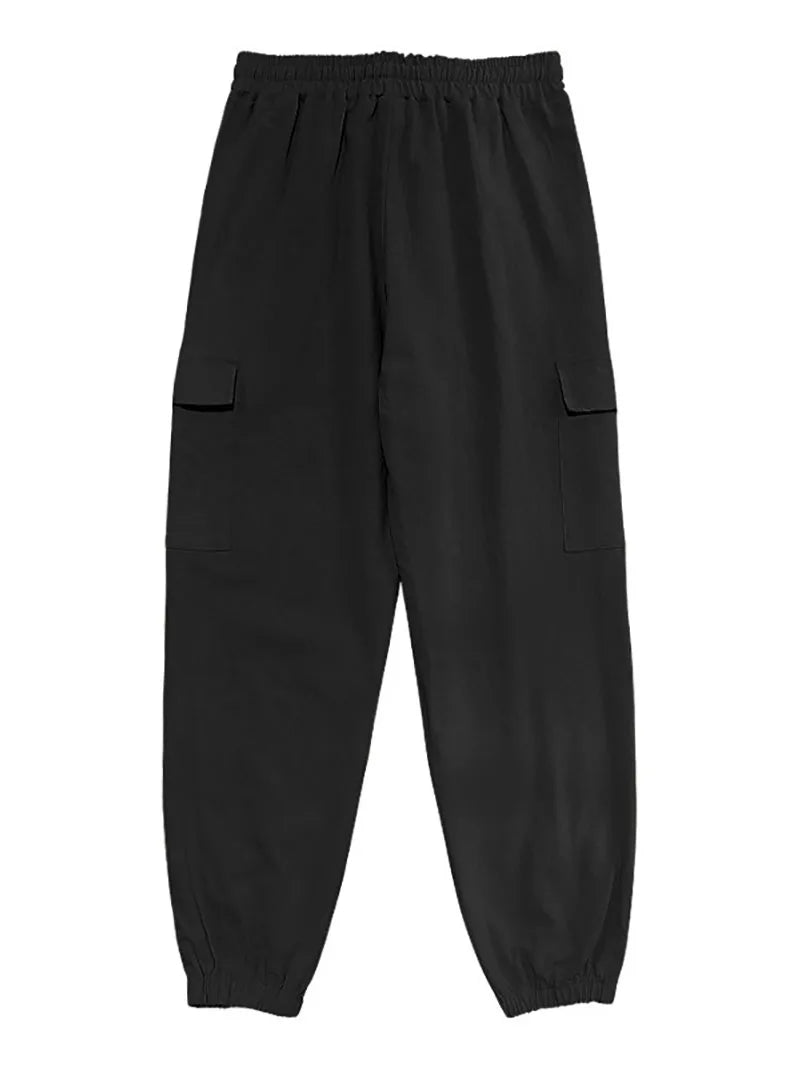 Men's Cotton Linen blend Cargo Jogger Pants Elastic Waist Drawstring Multi Pockets Casual Breathable Streetwear Trousers for Men