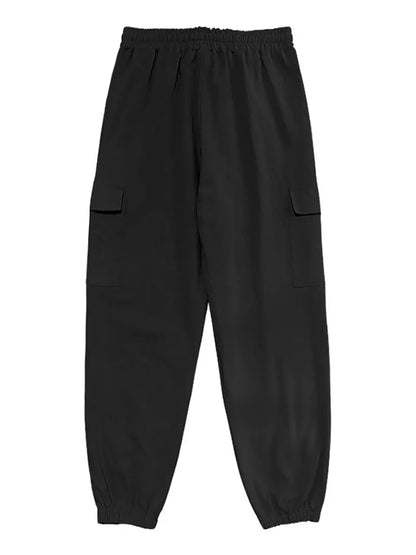 Men's Cotton Linen blend Cargo Jogger Pants Elastic Waist Drawstring Multi Pockets Casual Breathable Streetwear Trousers for Men