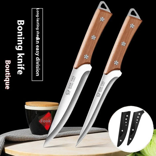 Professional Stainless Steel Fillet Knife - Forged Boning  Fish Slicing Knife with Wooden Handle