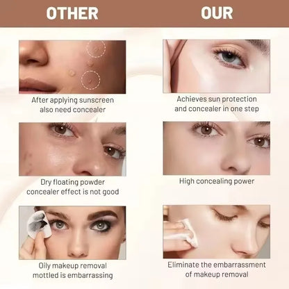 4-in-1 Foundation Liquid Makeup 4 In 1 Foundation Light Spectrum Sunscreen Serum Liquid Hydrating Full Coverage Concealer SPF 50