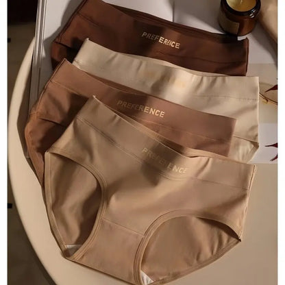 4Pcs/Set Cotton Panties Women Mid Waist Briefs Breathable Intimates Breathable Comfort Underwear M-2XL Soft Panties