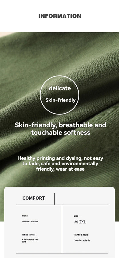 3PCS/Pack 100% Cotton Breathable Antibacterial Women's Panties Comfortable Soft Lingerie High Elastic Waistband Female Underwear