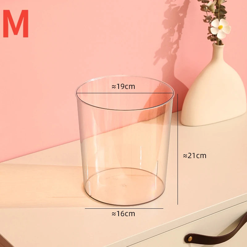 Transparent Trash Can - Nordic Style Garbage Bin for Home  Office