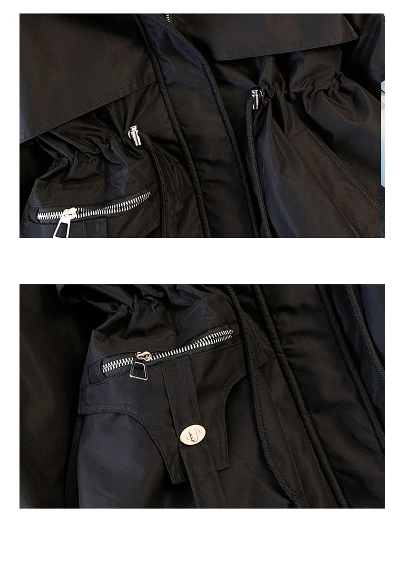 Women Winter Jacket - Fleece Lined Puffer Coat With Hooded Zipper Closure