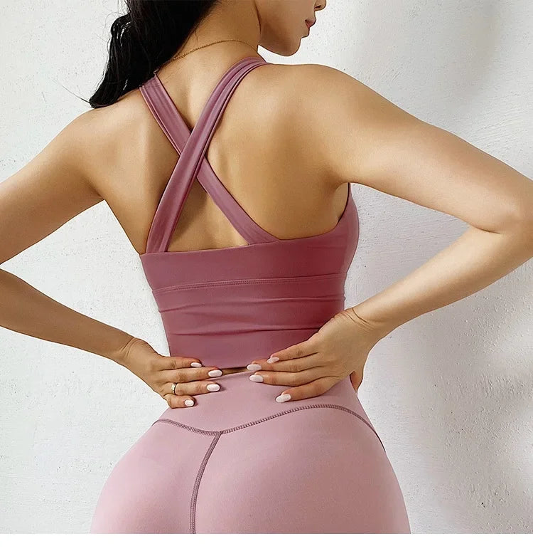 Front Zipper Sports Bra - Women's Athletic Crop Top, Push Up Wireless Fitness Tank