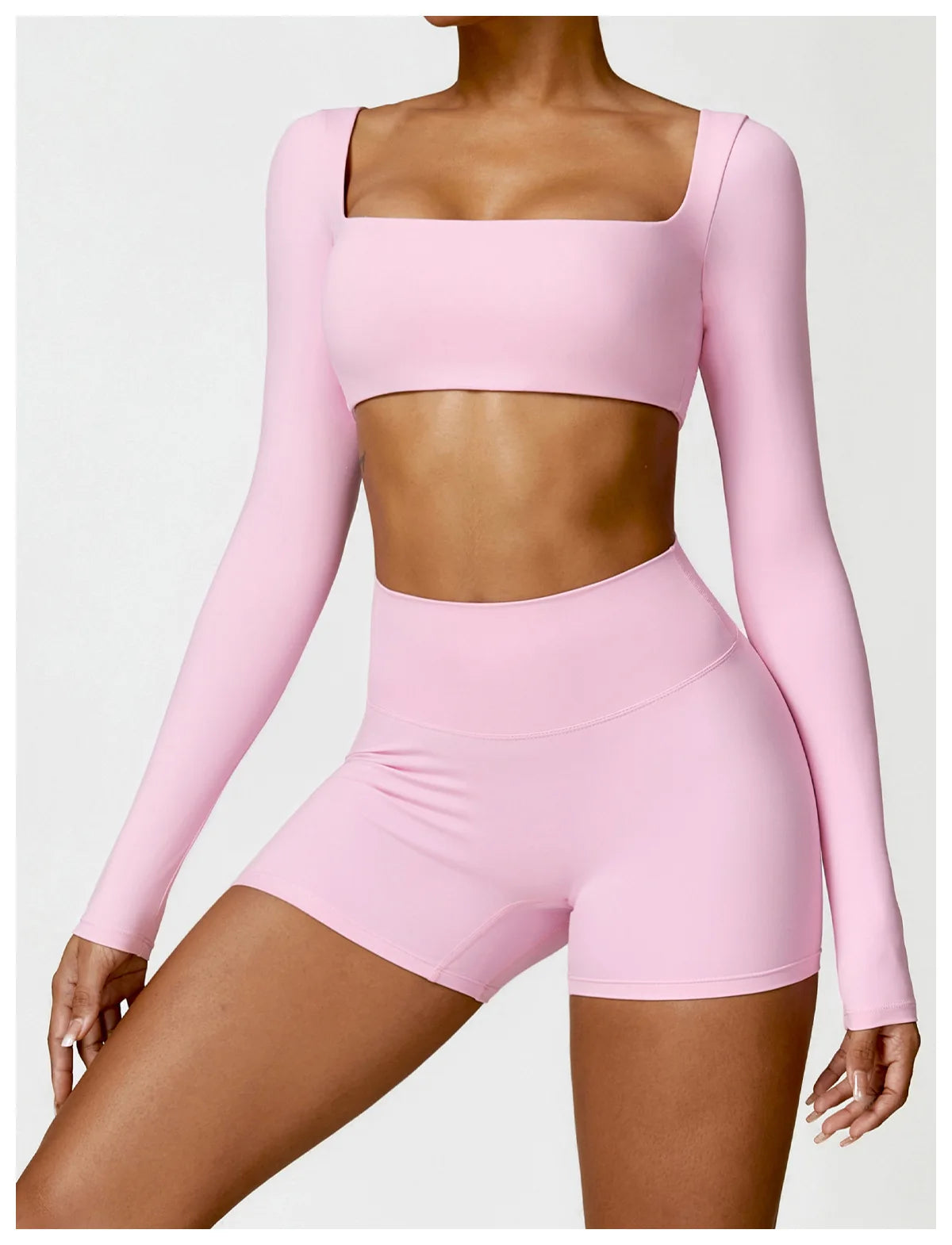 Women Yoga Suit - Quick Dry Gym Tracksuit With Long Sleeve Top & High Waist Leggings