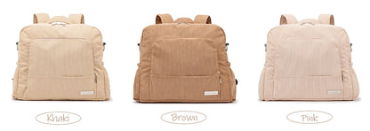 Soboba Large Capacity Diaper Backpack for Mom with Soft Corduroy Fabric and Convenient Design