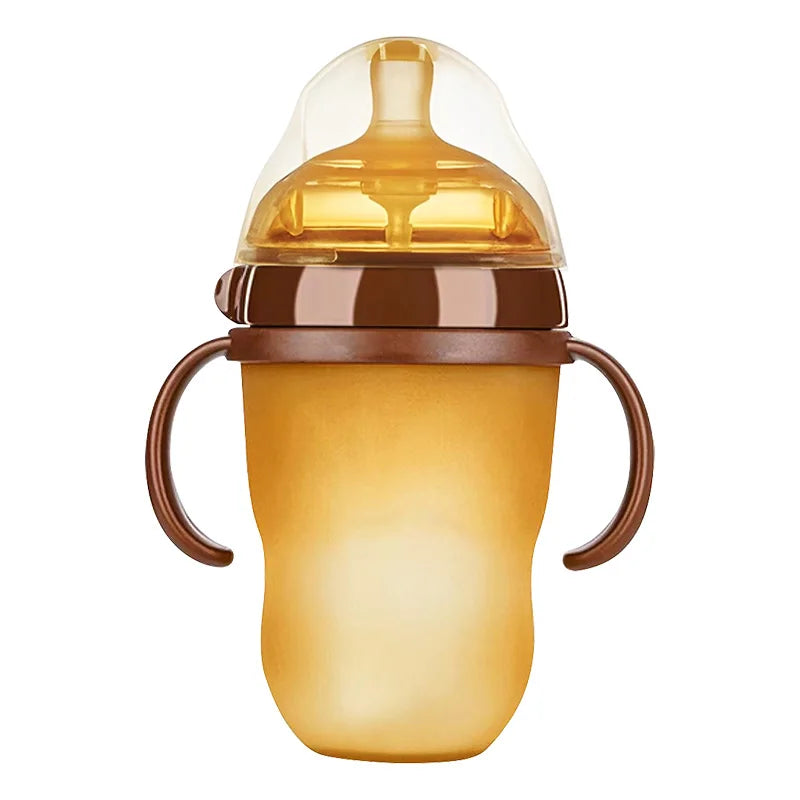 150ML/250ML Portable Baby Bottle Slicone Feeding Bottle With Handle Baby drop-resistant Bottles Newborn Bottle BPA Free