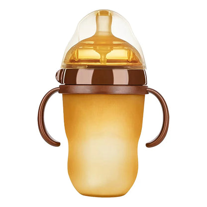 150ML/250ML Portable Baby Bottle Slicone Feeding Bottle With Handle Baby drop-resistant Bottles Newborn Bottle BPA Free