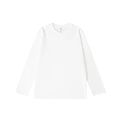 WAVLATII New Women Long Sleeve T shirts Female Blue 230 GSM Casual Oversized Tess Lady Solid Basic White Black Tops WLT2470