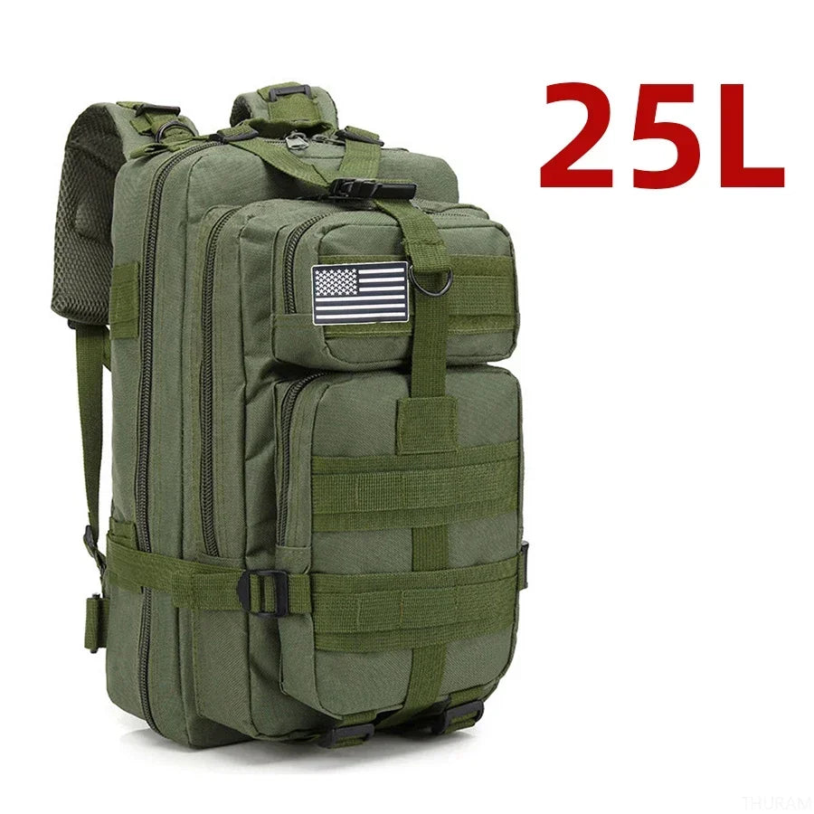 Tactical Waterproof Backpack - 25L50L Nylon Rucksack for Trekking Fishing Hunting Camping Hiking