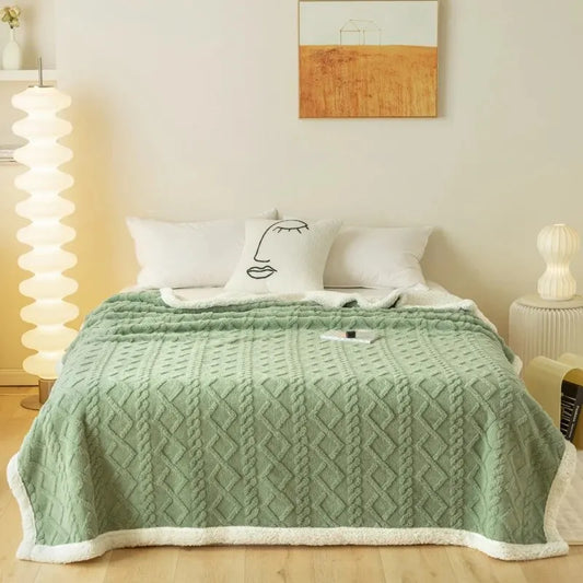 Tafurong Lamb Wool Tapestry Blanket - Thick Warm Leisure Office Nap Blanket